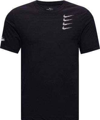 Nike Round Neck Training Short Sleeve Multi Swoosh Black White CT6465-010