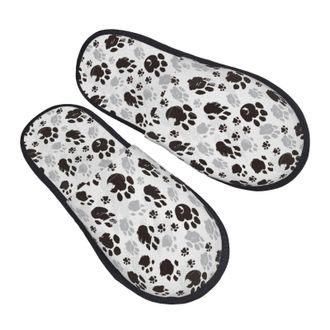 Generic Plush Mens Slipper Traces of Animals House Slipper Breathable Womens Slippers for Guest Hotels Ladies M