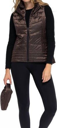 Anorak Stitched Fashion Vest In Chocolate