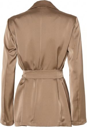 Pennyblack Womens Shawl-Lapel Belted Jacket Sand Polyester
