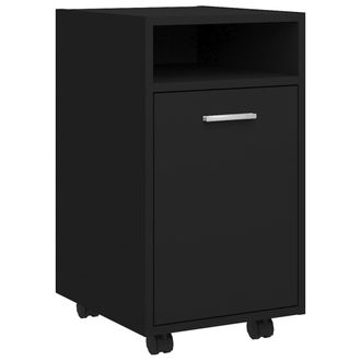vidaXL Armario Auxiliar Ruedas Madera Contrachapada Negro 33x38x60 Cm Vidaxl