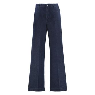 Moncler Jeans, Dames, Blauw, S, Katoen, Wide-leg Jeans
