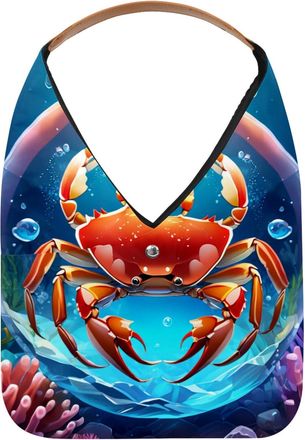 Generic Crab Crystal Ball Reusable Lightweight Grocery Bags - Foldable Into Compact Pouch, Washable & Sturdy, Multipurpose for Shopping and Travel