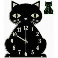 OEM Reloj De Pared Con Forma De Gato Que Brilla En La Oscuridad, Reloj Silencioso Con Luz Para Dormitorio, Sala De Estar, Decoraci&oacute;n Del Hogar, Lindo Y &Uacute;n