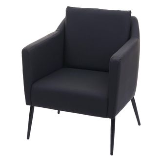 Hhg Nunca Usado] Sill&oacute;n Lounge Hhg 707a, Sill&oacute;n Cocktail Sill&oacute;n Reclinable, Polipiel Negro