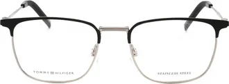 Tommy Hilfiger TH1816 Metal-Frame Rectangular Eyeglasses - Black