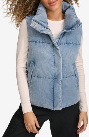 Levi's Denim Puffer Vest in Light Wash Denim at Nordstrom Rack, Size X-Small