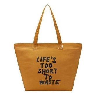 Converse Renew Lifes Too Short To Waste Canvas Tote Bag Brown 10018575-A01