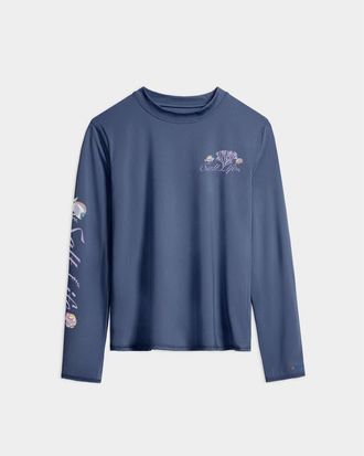 Salt Life Colorful Coral Reef Performance Long Sleeve Tee in Indigo Heather at Nordstrom, Size X-Large