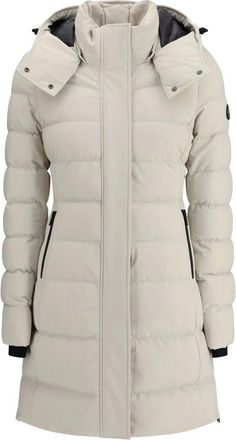 Moose Knuckles Gewatteerde Midi Donsjas - Dames - Gewatteerde jassen - Wit - XL - Nylon - Jassen