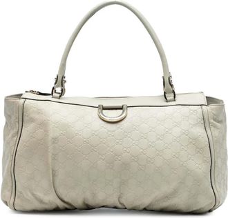 Gucci Pre-owned Tote Bags, female, White, Size: ONE SIZE Pre-owned Leather Tote Bag