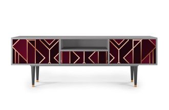 StoryZ Mueble de TV burdeos 2 cajones y 1 puerta L 170 cm