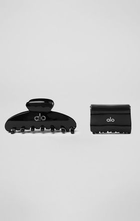 Alo | Effortless Claw Clip (2-Pack) in Black