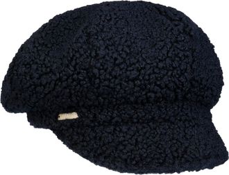 Seeberger Teddy Fur Newsboy Cap Women&acute;s Winter (One Size - Navy)