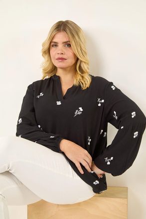 Roman Embroidered Woven Top