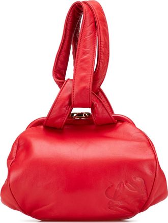 Loewe Pre-owned Womens Flamenco Mini Top Handle Bag - Red Leather - One Size