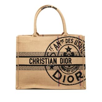 Dior Pre-owned Dior Medium Jute Embroidered Book Tote Unisex RJEHZZC1A349CD3G