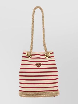 Prada bucket canvas shoulder bag