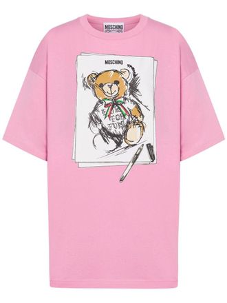 Moschino Teddy Bear katoenen T-shirt - Roze