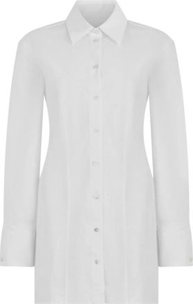 Alexander Wang Mini Overhemdjurk - Dames - Shirt Kleedjes - Wit - XS - Katoen - Kleedjes