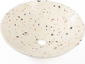Saniclass Waskom - 42x42x12cm - rond - terrazzo - mat beige