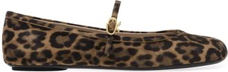 Gianvito Rossi Carla Leopard-Print Suede Ballet Pumps - Womens - Suede