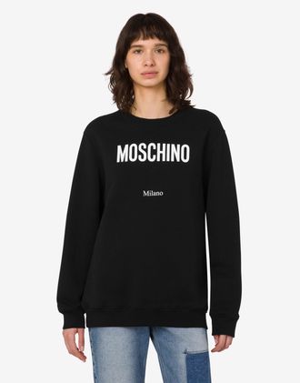 Moschino Printed organic cotton sweatshirt - Black