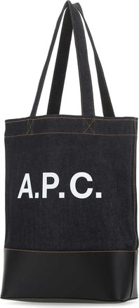 A.P.C. Mens Denim And Leather Tote Black Cotton Polyurethane