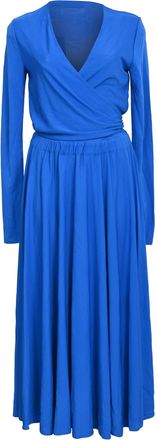 Proenza Schouler White Label Crepe Wrap Dress in Blue Viscose