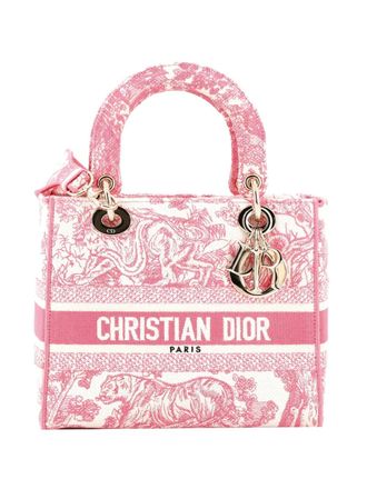 Dior Toile de Jouy Lady D-Lite Bag Embroidered Canvas tote bag - Rosa