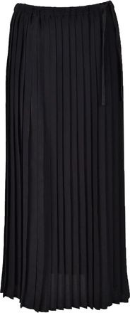 19.61 MILANO Black Pleated Acetate-Silk Blend Mini Skirt