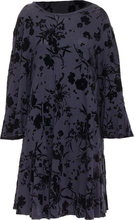 Dries Van Noten cotton velvet damask floral flock print dress