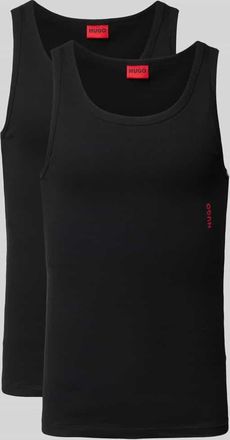 HUGO BOSS Tanktop mit Label-Print im 2er-Pack in Black, Größe XXL