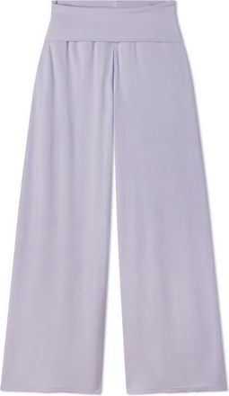 Lunya Rib Foldover Waist Pajama Pants in Quiet Lilac at Nordstrom, Size X-Small