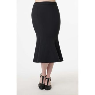 Unique Vintage Boucle Trumpet Skirt in Black at Nordstrom, Size X-Large