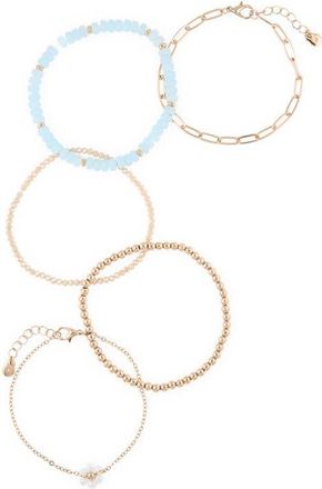 BP. Floral Set of 5 Bracelets in Gold at Nordstrom