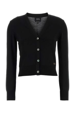 A.P.C. Black Cotton Cardigan