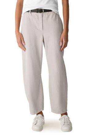 Eileen Fisher Organic Cotton Ankle Barrel Leg Pants in Papyrus at Nordstrom, Size Xx-Small