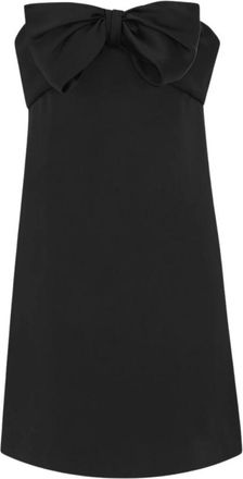 Saint Laurent Kleedjes, Dames, Zwart, L, Bow-Detail Strapless Dress