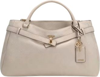Guess Tassen, Dames, Beige, ONE Size, Polyester, Ella Logo Large Girlfriend Satchel