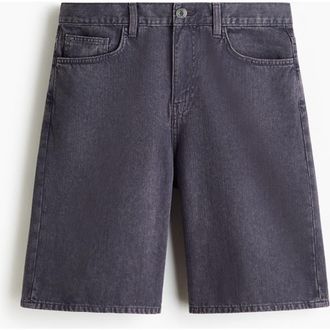 H&M Relaxed Denim Shorts in Dark Lilac at Nordstrom, Size 30