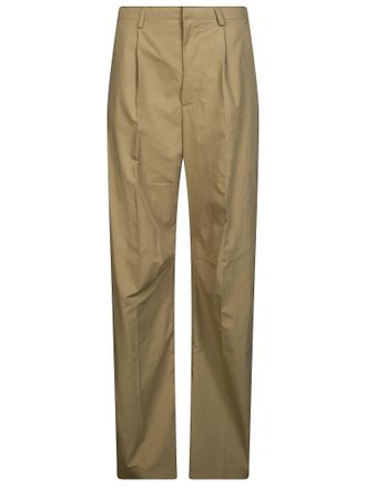Maison Margiela High Waist Straight Leg Subtle Pleats Pants