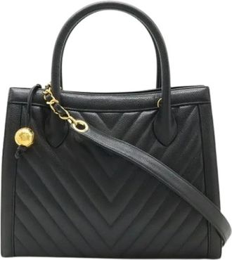 Chanel Pre-owned Chevron (V Stitch) Handtas - Dames - Vintage Handtas - Zwart - ONE Size - Leer - Vintage