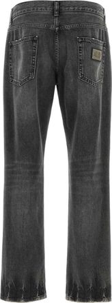 Dolce & Gabbana Mens Distressed Denim Jeans Black Cotton
