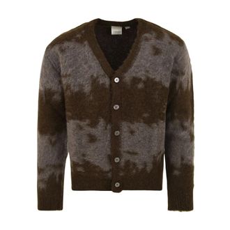 Gramicci Mohair Splatter Cardigan - Heren - Truien - Bruin - Maat: XL Mohair