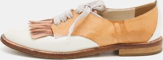 Oscar De La Renta Oscar De La Renta Tricolor Leather Fringe Detail Lace Up Derby