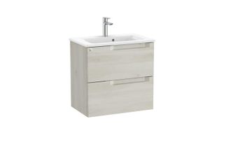Roca Mueble Compacto 600mm Aleyda 2 Cajones + Lavabo 380mm Blanco Madera
