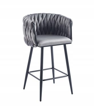 OEM Sgabello Grigio Velluto H7-fx (struttura Nera)