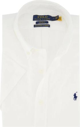 Polo Ralph Lauren Overhemden, Heren, Wit, S, Katoen, Wit overhemd korte mouw klassieke stijl