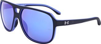 Under Armour Mens 61 mm Blue Sunglasses